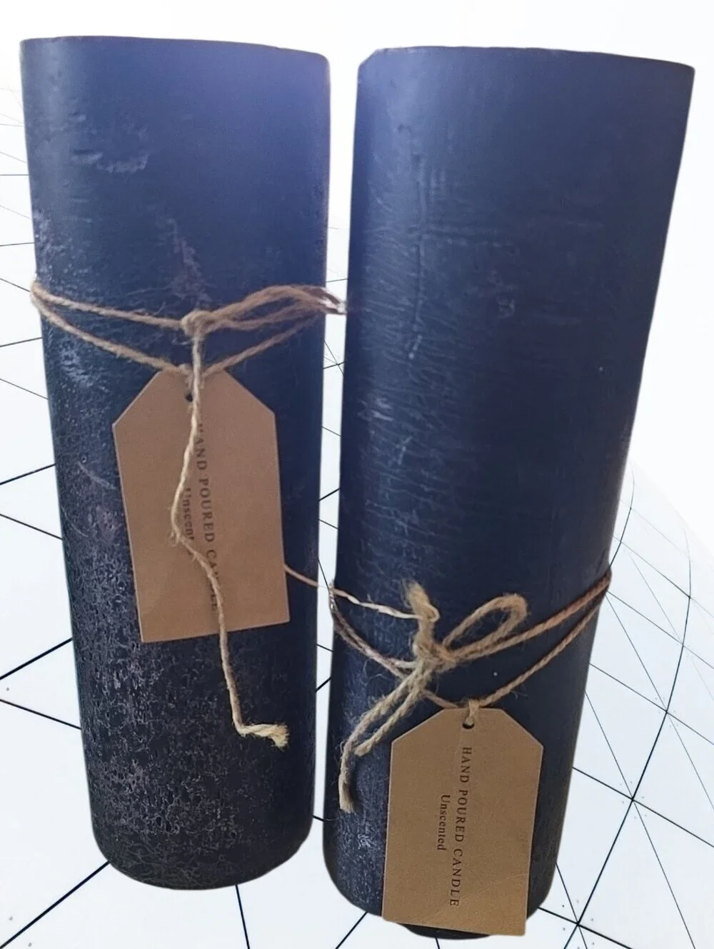 TWO Handpoured Candle Large Pillar Style 4